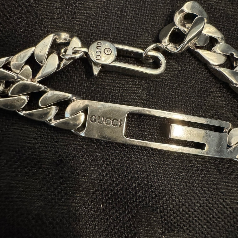 Gucci Silver S925 Cuban Link Jewelry Bracelet - Picture 3 of 5